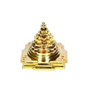 Premium Brass Maha Meru Shree Yantra Original with Full Solid Back (2 * 2 * 1.75 (in))