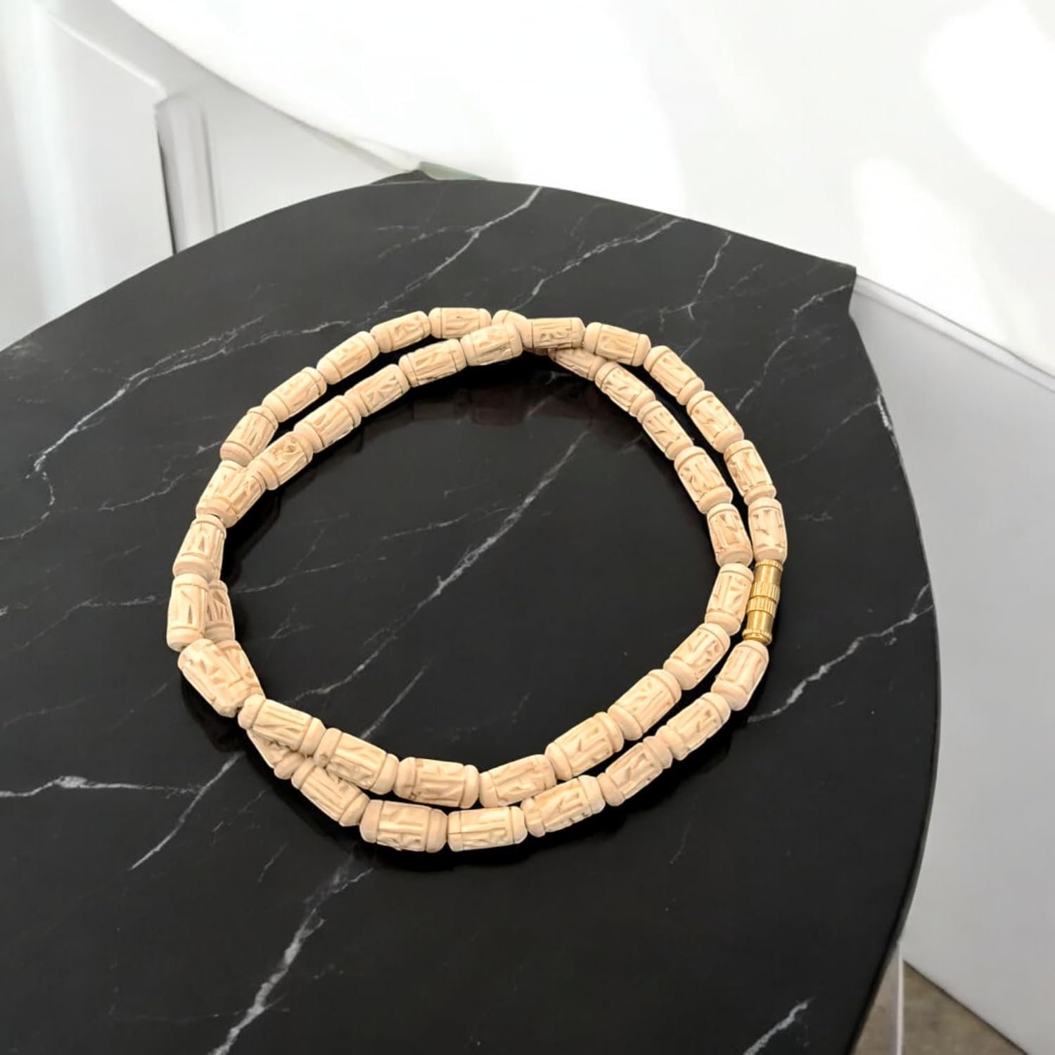 Original Tulsi Radha NAM Beads 1 Round Mala ||Handmade Natural Kanthi Manufacturing in Vrindavan - Image 3