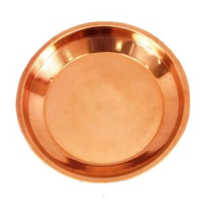 Pure Copper Plate/Thali for Pooja, Aarti, Home Decoration & Traditional Gift (5 inch Diameter)