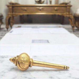 Alternative view of Pure Brass Hanuman Ji Gada, Traditional Religious Figurine