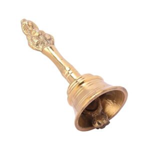 Alternative view of Pooja Bell with Garun Sitting On Top| Pure Brass Garuda Ganti| Ideal for Pooja Aarti, Daily Worship, and Gifts (3.5 inches Height)