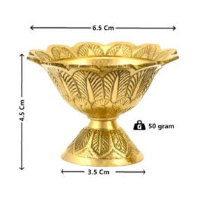 Alternative view of Puja Home Brass Flower Design Devdas Diya Deepak ((6.5 * 4.5 * 3.5), 1)