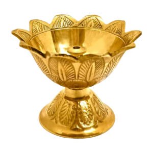 Puja Home Brass Flower Design Devdas Diya Deepak ((6.5 * 4.5 * 3.5), 1) - Image 3