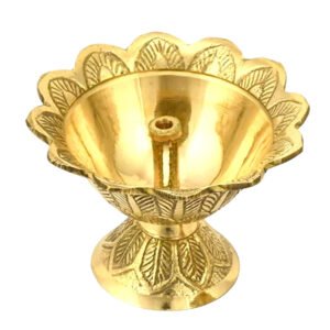 Puja Home Brass Flower Design Devdas Diya Deepak ((6.5 * 4.5 * 3.5), 1) - Image 5