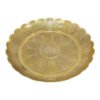 Pure Brass Flower Embossed Design Pooja Plate, Puja Thali (10 Inch Diameter)