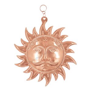 Metal Copper Home Vastu Sun Face God Wall Hanging || Shri Surya Narayan Copper Made Idol Decorative Items for Home Living Room Bedroom || Feng Shui Vastu for Good Luck Money (10 * 10)