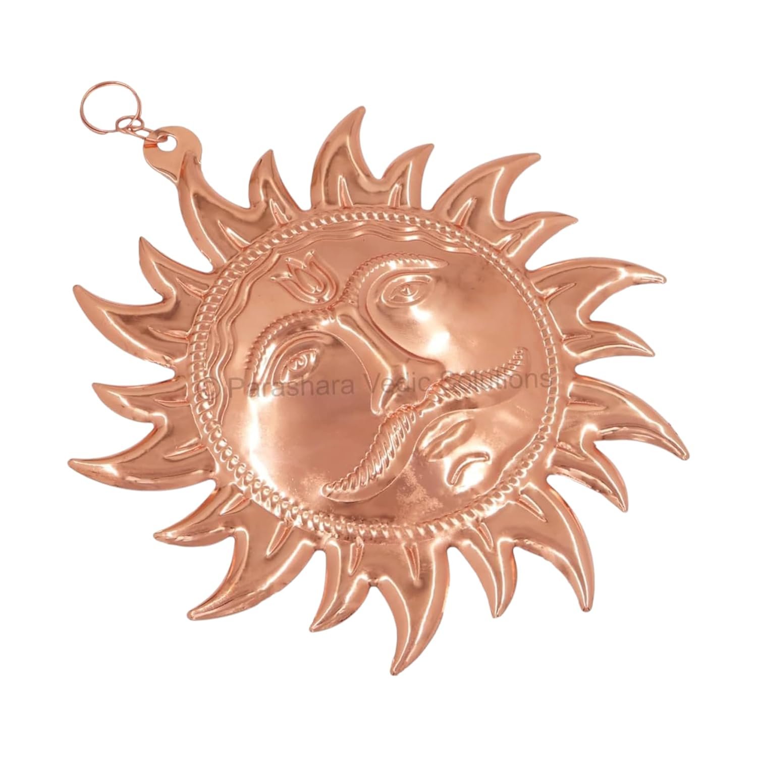 Metal Copper Home Vastu Sun Face God Wall Hanging || Shri Surya Narayan Copper Made Idol Decorative Items for Home Living Room Bedroom || Feng Shui Vastu for Good Luck Money (10 * 10) - Image 3