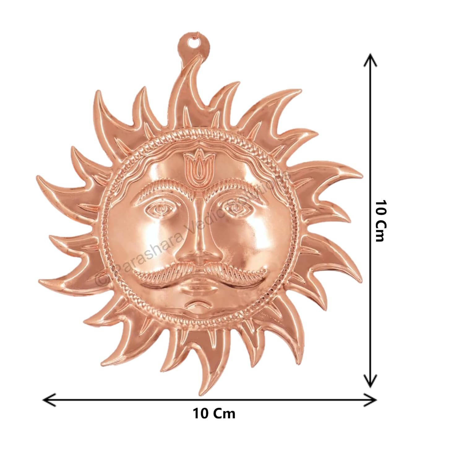 Metal Copper Home Vastu Sun Face God Wall Hanging || Shri Surya Narayan Copper Made Idol Decorative Items for Home Living Room Bedroom || Feng Shui Vastu for Good Luck Money (10 * 10) - Image 4