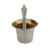 Brass Panchpatra Set with Achamani, Indian Traditional Handcraft Panchpatra with Spoon for Pooja, Temple, Diwali (6cm)