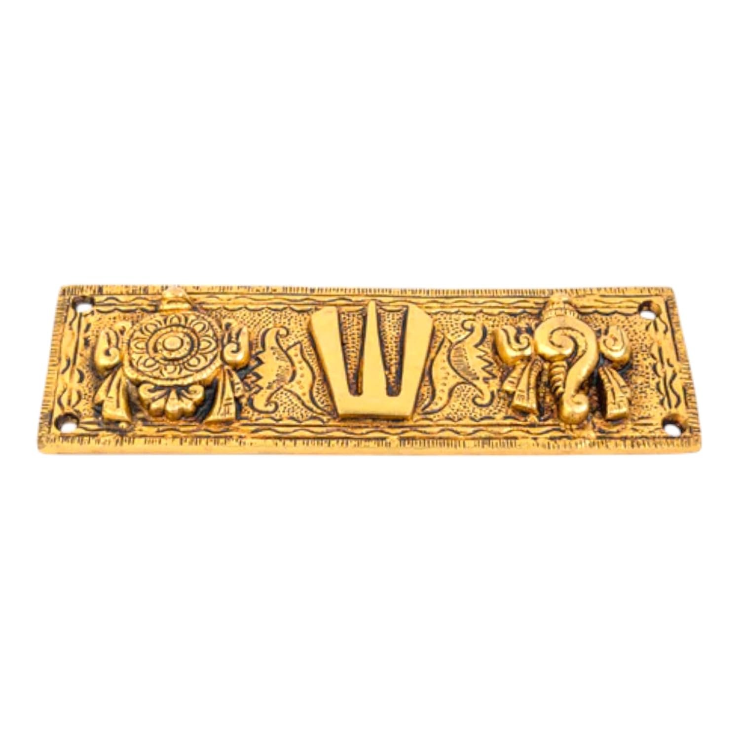 Brass Shankh Chakra Namah Wall Hanging Plate || Idol & Figurine || Decorative Showpiece for Home, Office & Room (7 * 2.25 * 0.25 in) - Image 4