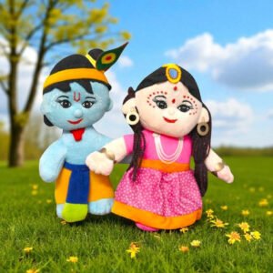 Vrindavan’s Lord Radha Krishna Soft Toy – 10.5 Inches Plush Washable Doll Set for Kids & Devotees | Spiritual Idol Pair for Home Décor, Pooja Room, Festivals & Gifting