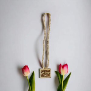 Alternative view of Original Vrindavan Tulsi kanthi Mala with Shri Ram Bhaktmal Small Locket | Handmade Natural Tulsi Kanthi Manufacturing in Vrindavan