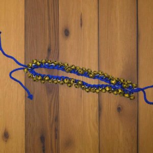Alternative view of Handmade Indian Kathak Dancing Brass Ghungroo with Blue Cotton String Pair Standard Size Bells Classical Dance Accessories || Anklet (1.75 Cm,1 Line,25+25)