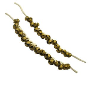 Alternative view of Handmade Indian Kathak Dancing Brass Ghungroo with White Cotton String Standard Size Bells Classical Dance Accessories || Anklet (1.6 Cm,1 Line,15+15 Pair)