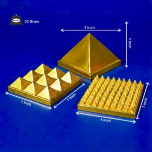 Alternative view of Fengshui Vastu Golden Plated Metal Pyramid Yantra || 3 Layer 91 Yantraa || for Positive Energy, Health & Wealth, Vastu Dosh Remedies, Home & Office Feng Shui (1 inch)
