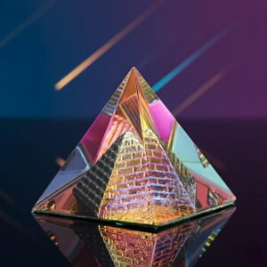 Vastu Feng Shui Multicolor Crystal Pyramid Yantra for Vastu Correction and Balancing || Rembo Color for Puja, Positive Energy, Money Collection, Good Luck, Prosperity and Home Décor (4 cm)
