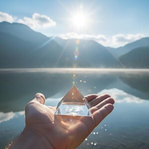 Vastu Feng Shui Clear Crystal Triangle Pyramid for Removing Negative Energy, Vastu Correction & Meditation, Puja, Positive Energy, Money Collection, Good Luck, Prosperity and Home Décor (4 cm) - Image 5