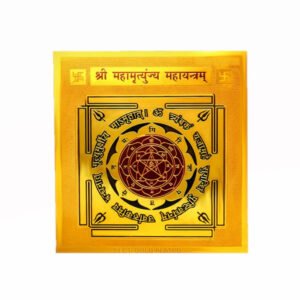 Shri Mahamrityunjay Yantra 3 x 3 inch Brass Sheet/Blessed and Energized Yantra