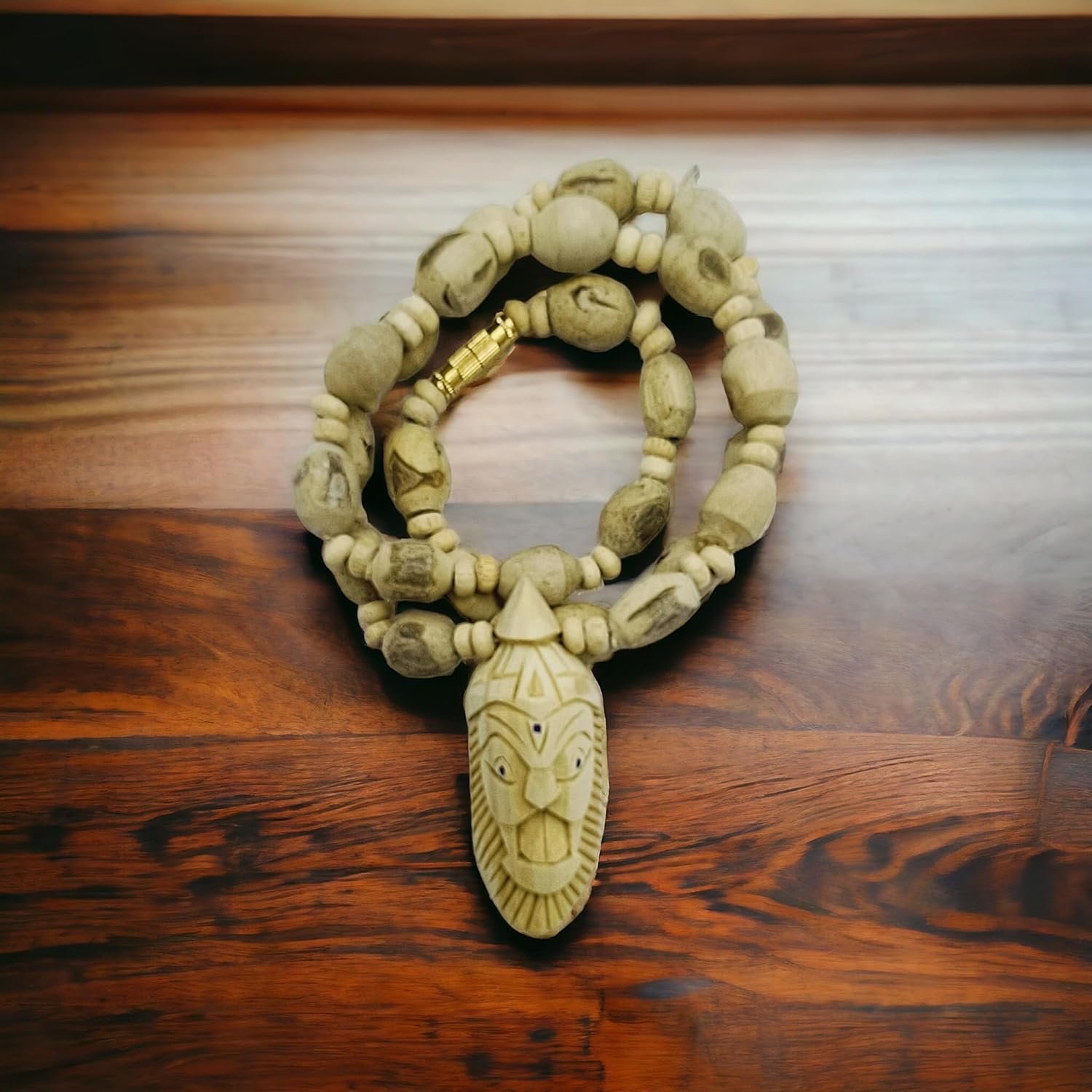 Original Tulsi Mala with Shri Goddess Narasimha Hademade Face Locket || Handmade Natural Kanthi Manufacturing in Vrindavan - Image 3
