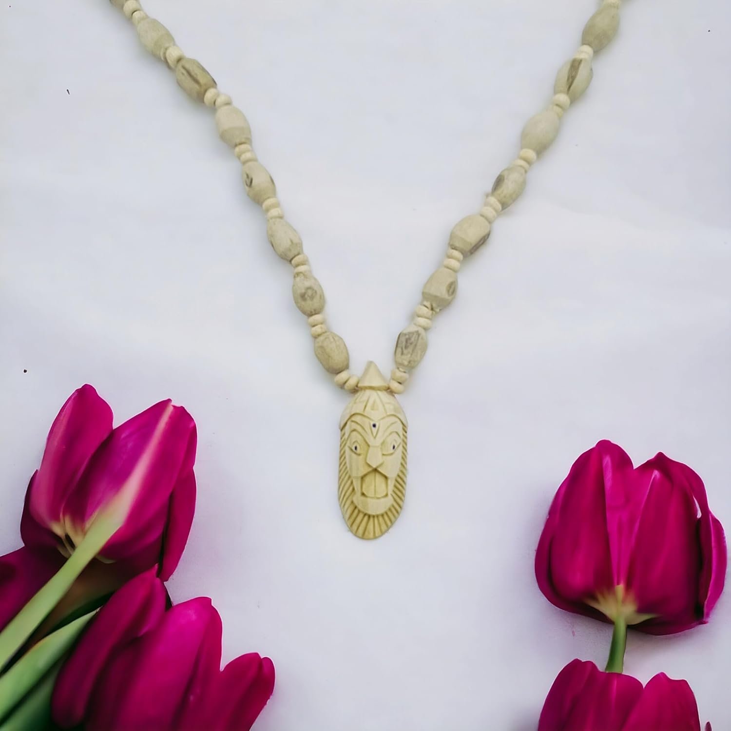 Original Tulsi Mala with Shri Goddess Narasimha Hademade Face Locket || Handmade Natural Kanthi Manufacturing in Vrindavan - Image 4