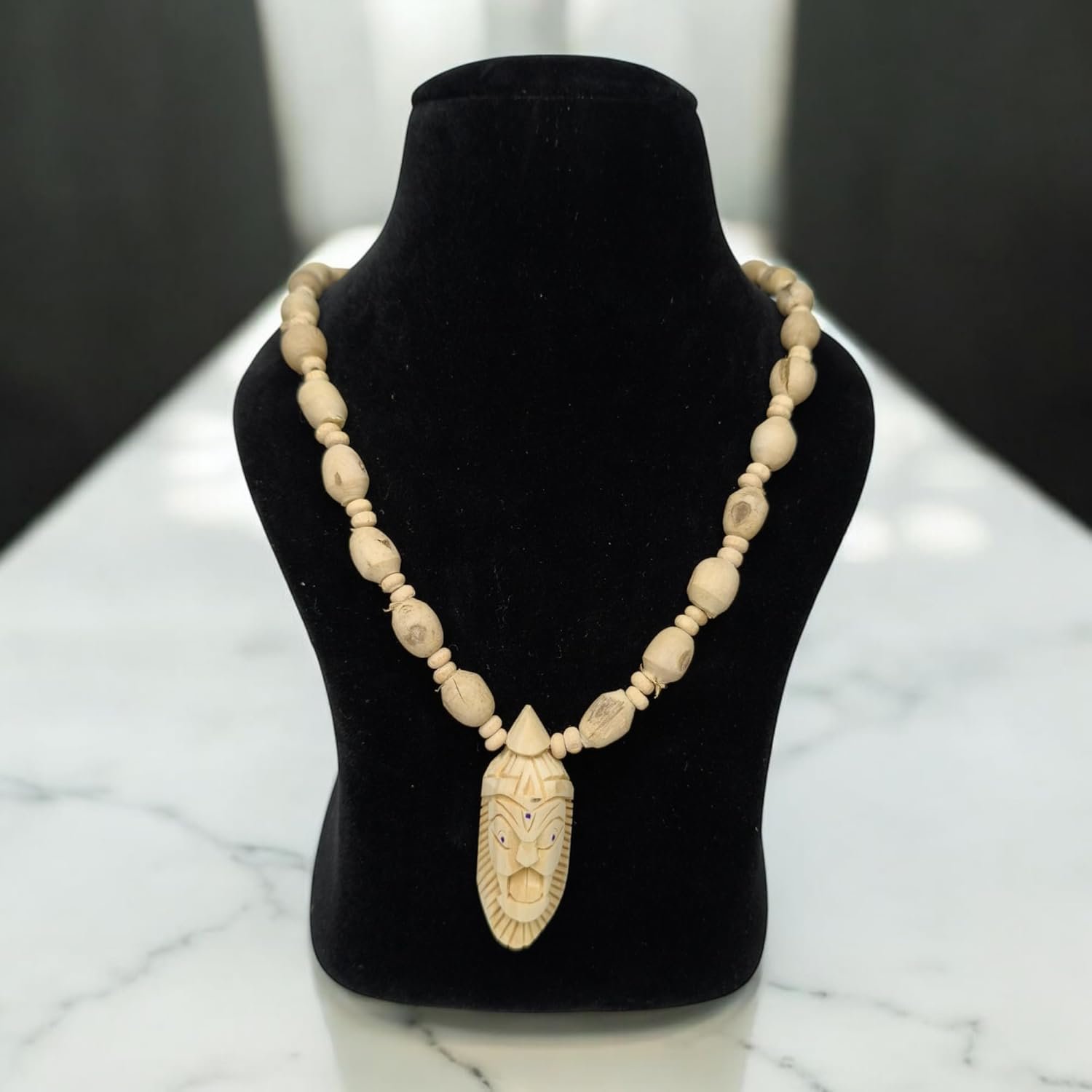 Original Tulsi Mala with Shri Goddess Narasimha Hademade Face Locket || Handmade Natural Kanthi Manufacturing in Vrindavan - Image 5