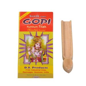 Natural Gopi Chandan Stick with Wooden Tilak Stamp || Vaishnav Combo Set || ISKCON Combo Set (Pack of 1)