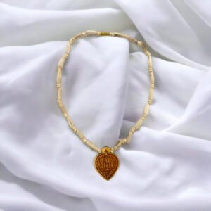 Original Tulsi kanthi Mala with Shri Radha Locket | Handmade Natural Tulsi Kanthi Manufacturing in Vrindavan For Men and Women - Image 3
