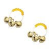 Pure Brass Ghungroos Yellow Rubber Kadi, Clapping Finger Ring for Bhajan, Unsiex Adult Gifting Small Bells Lord Godess Pooja Aarti & All Religious Celebration (Pair of 1)
