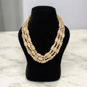 Alternative view of Original Tulsi Radha Nam Beads Fancy Desing 3 Rounds Kanthi ||Handmade Natural Kanthi Manufacturing in Vrindavan