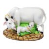 Marble Cow with Calf Idol for Home Decor (White, 5 Inches)