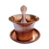 Copper Indian Traditional Handcraft Panchpatra with Spoon & Plate || Panchpatra Set with Achamani & Thali for Pooja, Temple, Diwali (5.5cm)