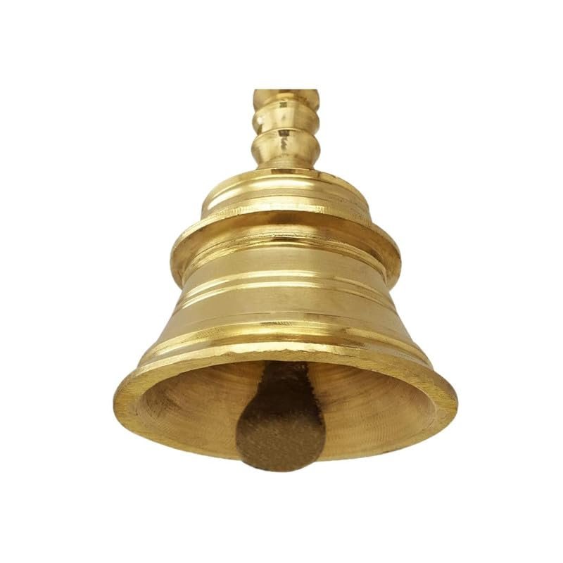 Pooja Bell with Nandi Sitting On Top| Pure Brass Antique Design Nandi Ganti for Pooja Aarti, Daily Worship, and Gifts (6 inches Height) - Image 3