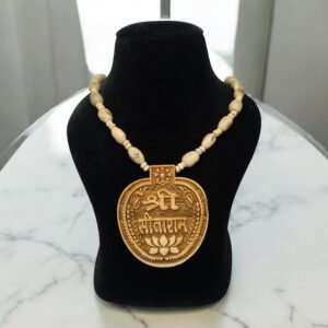 Alternative view of Original Tulsi kanthi with Sri Sita_Ram Name Big Locket ||Handmade Natural Tulsi Kanthi Manufacturing in Vrindavan