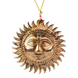 Alternative view of Antique Copper Sun Face Idol Wall Hanging Statue Puja Vastu Figurine || Shri Surya Face Idol for Positivity for Home Enterance Door and Office Decor || Copper Sun Face God Wall (12 * 12 cm)