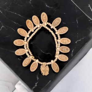 Original Tulsi Sri_Radha_Krishna Name Mahamantra 16 & Radha_Krishna Chhavi Oval_ Shape_Locket Kanthi || Handmade Natural Kanthi Manufacturing in Vrindavan - Image 3