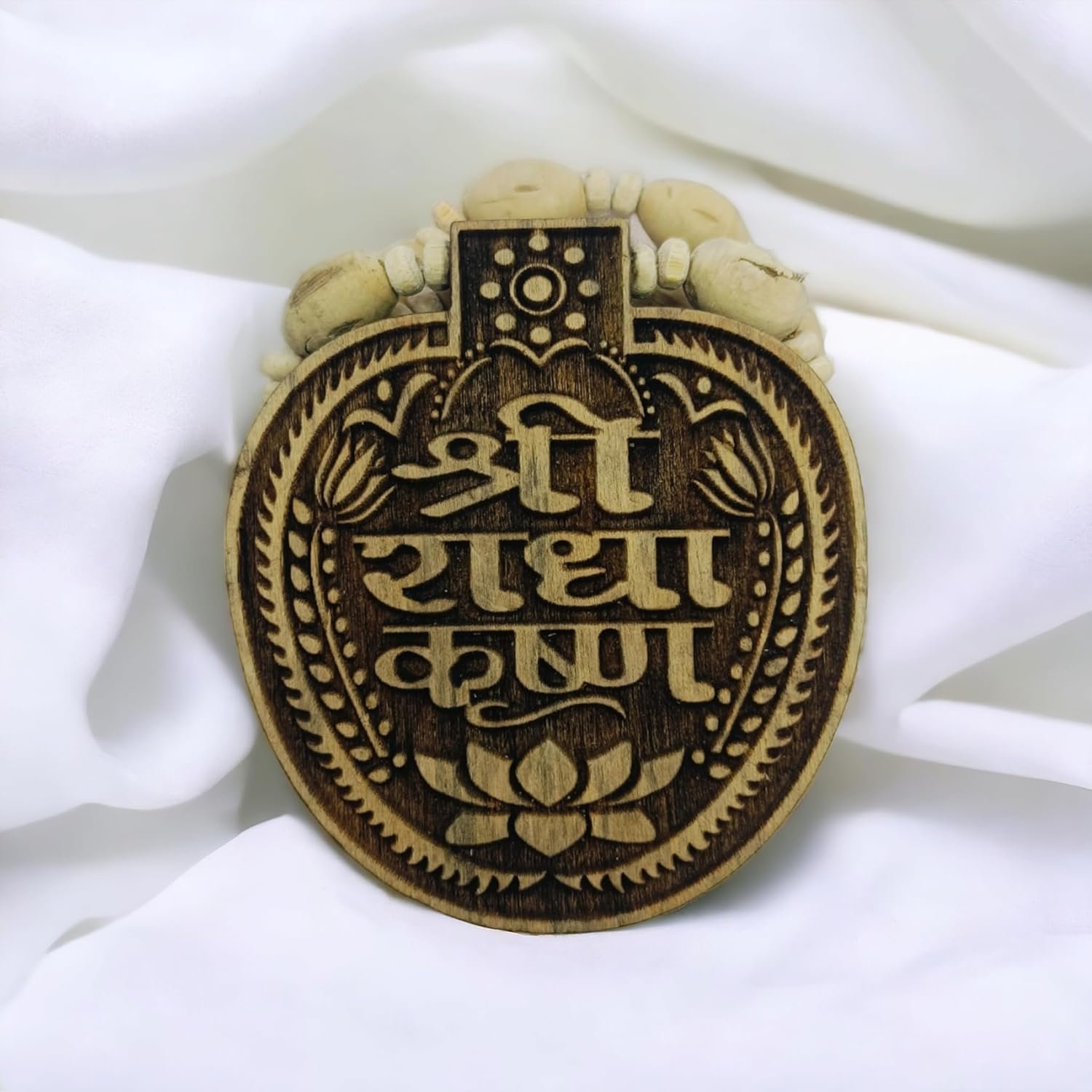 Original Tulsi kanthi with Sri_Radha_Krishna Name Big Locket ||Handmade Netural Tulsi Kanthi Manufacturing in Vrindavan - Image 4