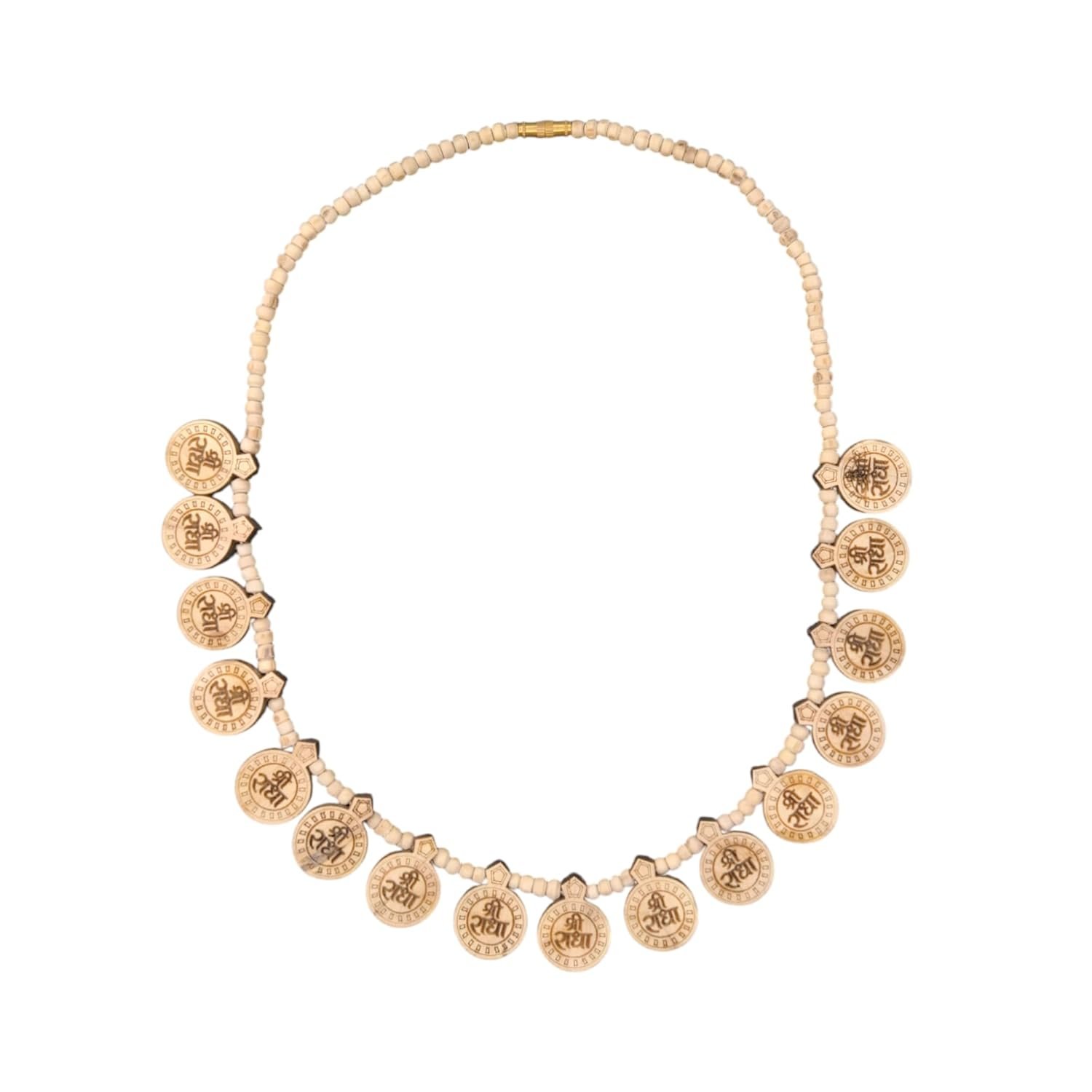 Original Tulsi Sri_Radha Name Mahamantra 16 Round Shape Locket Mala || Handmade Natural Kanthi Manufacturing in Vrindavan