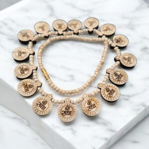 Original Tulsi Sri_Radha Name Mahamantra 16 Round Shape Locket Mala || Handmade Natural Kanthi Manufacturing in Vrindavan - Image 4