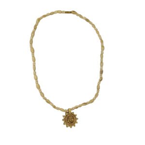 Original Tulsi Mala with Sri_Radha Antique Sun Shape Small Locket ||Handmade Natural Kanthi Manufacturing in Vrindavan