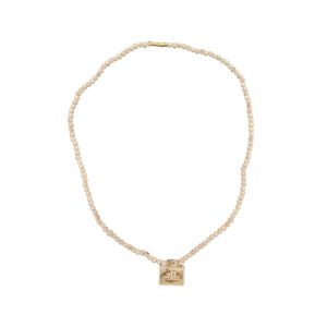 Original Tulsi Round Beads Kanthi with Sri Radha Antique_Bhaktmal Small_Size_Locket || Handmade Netural Kanthi Manufacturing in Vrindavan