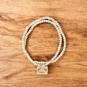 Original Tulsi Round Beads Kanthi with Sri Radha Antique_Bhaktmal Small_Size_Locket || Handmade Netural Kanthi Manufacturing in Vrindavan - Image 3