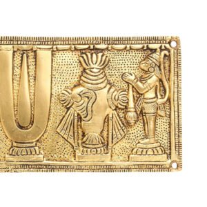 Brass Shankh Chakra Namah Wall Hanging Plate with Hanuman and Garuda || Idol & Figurine || Decorative Showpiece for Home, Office & Room (10 * 4.25 * 0.4 in) - Image 4