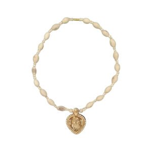 Original Tulsi kanthi with Radha_Krishna Chhavi Made Antique_Pan_Shape_Big_Locket ||Handmade Natural Kanthi Manufacturing in Vrindavan