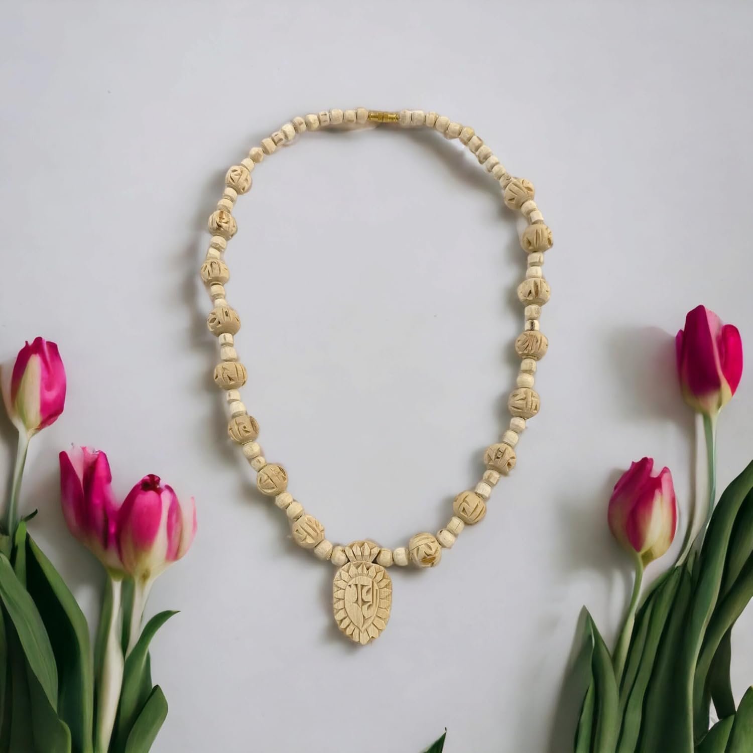Original Tulsi Kanthi Mala with Radha Name Locket | Handmade Natural Tulsi Kanthi Manufacturing in Vrindavan