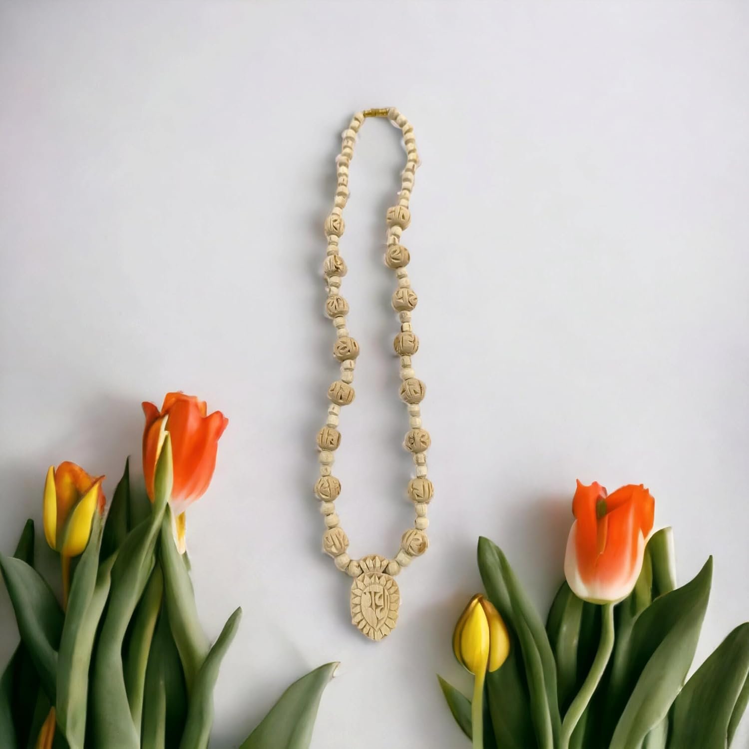 Original Tulsi Kanthi Mala with Radha Name Locket | Handmade Natural Tulsi Kanthi Manufacturing in Vrindavan - Image 3