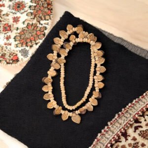 Alternative view of Original Tulsi Hare_Rama_Hare_Krishan Mahamantra 32 Pan Shape Small Locket Mala|| Handmade Natural Kanthi Manufacturing in Vrindavan