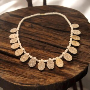 Alternative view of Original Tulsi Hare_Rama_Hare_Krishan Mahamantra 16 Antique Oval Shape Small Locket || Handmade Natural Kanthi Manufacturing in Vrindavan