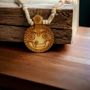 Alternative view of Original Tulsi kanthi Mala with Shri Jaganaath Locket/Handmade Natural Tulsi Kanthi Manufacturing in Vrindavan